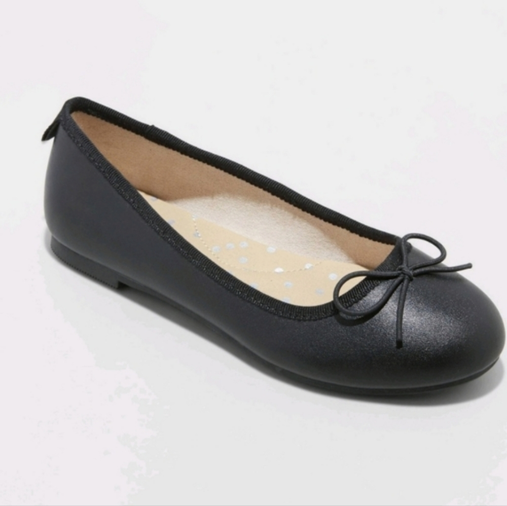 Cat & Jack Girls Diana Slip-on Ballet Flats Black Size 4
